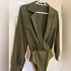 Olive green bodysuit size small US4